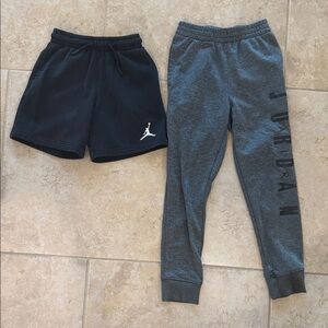Boys 2 items Jordan Black Shorts and Gray Joggers